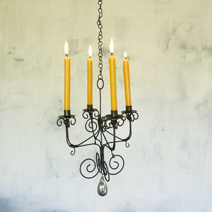 Mini Wire Chandelier for Taper Candles - Rust