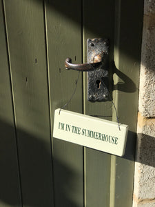 summerhouse, door sign