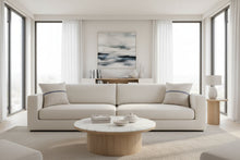 Load image into Gallery viewer, Linen Blend Blue Stripe Cushion
