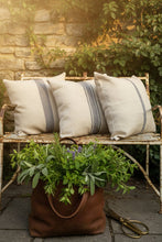 Load image into Gallery viewer, Linen Blend Blue Stripe Cushion