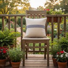 Load image into Gallery viewer, Linen Blend Blue Stripe Cushion