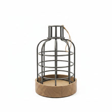 Load image into Gallery viewer, Wire Storm Lantern Wooden Base