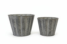 Load image into Gallery viewer, Zinc Fluted Round Planters - Set of 2