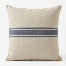 Load image into Gallery viewer, Linen Blend Blue Stripe Cushion