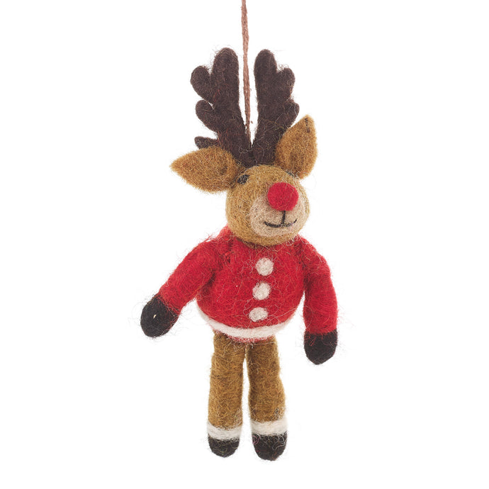 Handmade Felt Rudolph Reindeer Decoration