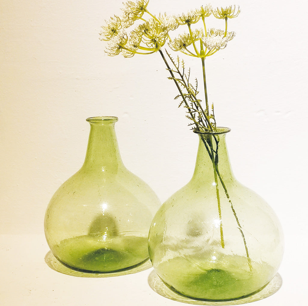 Globe Vase Spring Green  - set of 2